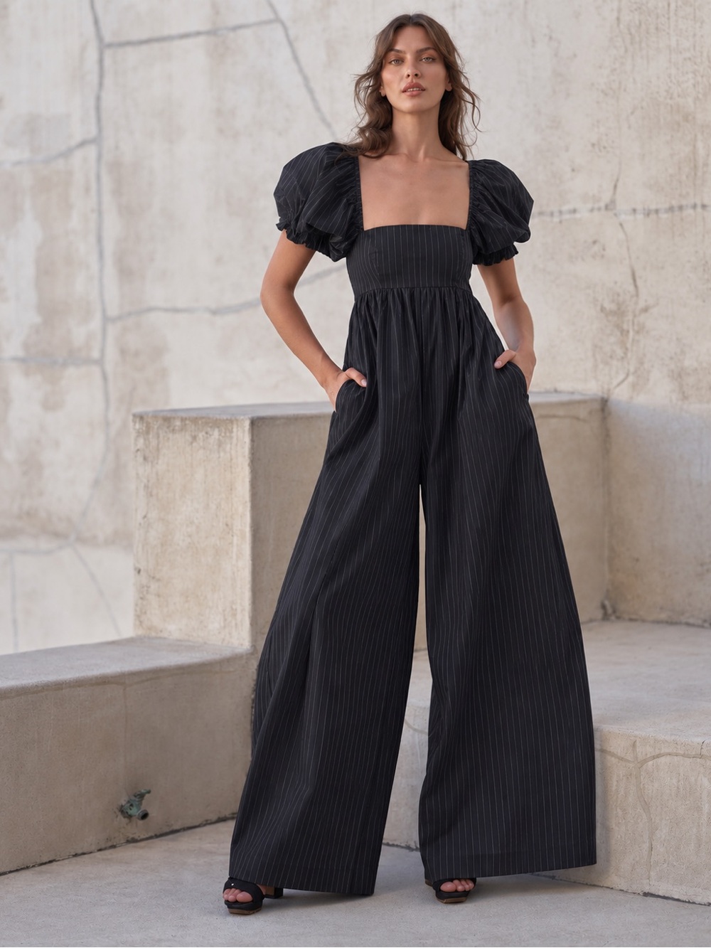 Selkie The Pinstripe Hamptons Jumpsuit - Navy Pinstripe - NWT - XXS